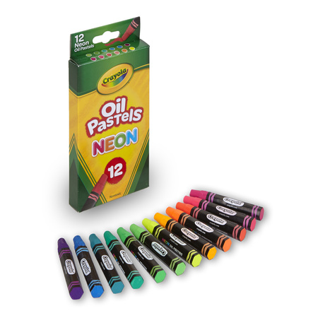 Crayola Oil Pastels, Neon, 12 Count, PK6 524613